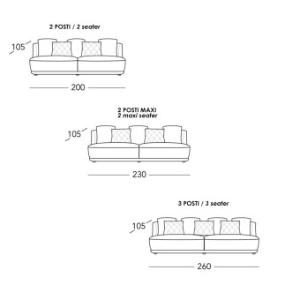 2-Seater sofa in fabric or leather - Audrey | IsaProject