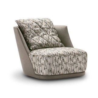 Armchair with high Backrest in fabric or leather - Grace | IsaProject