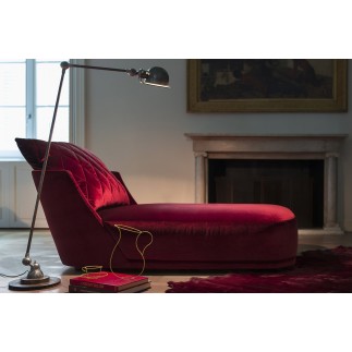 Chaise lounge in fabric or leather - Grace