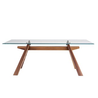 Dining table with glass top - Zeus | Midj
