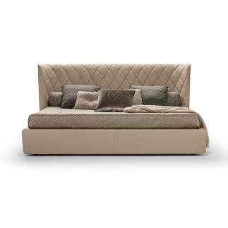 Design Double Bed in fabric or leather - Grace