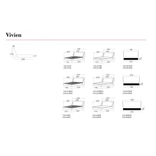 Letto Matrimoniale in tessuto o pelle - Vivien | IsaProject.it