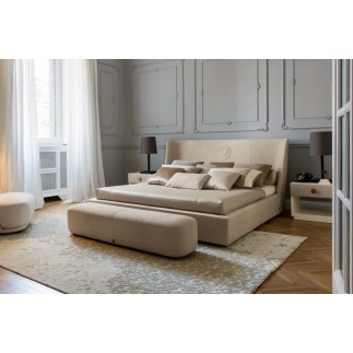 Letto Imbottito in pelle con cameo - Vivien Royal | IsaProject