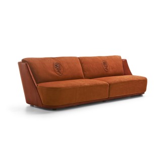 Sofa without armrest in fabric or leather - Vivien