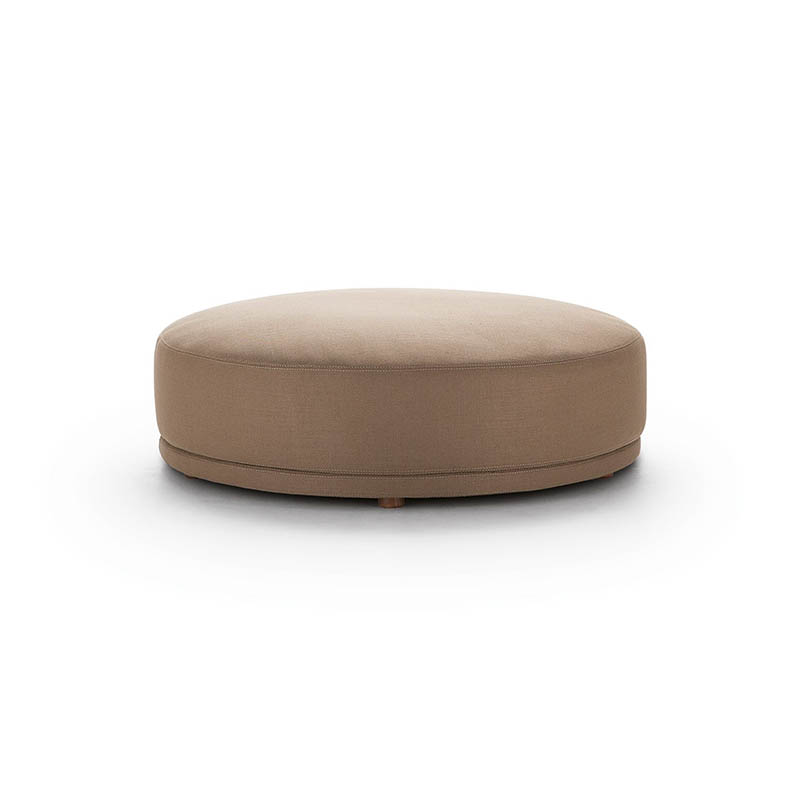 Pouf tondo in tessuto o pelle - Vivien | IsaProject