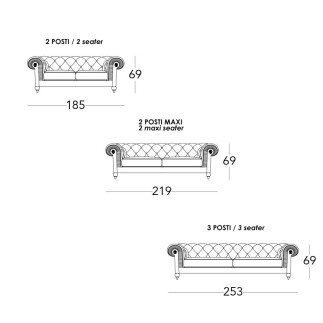 Chesterfield sofa in fabric or leather - Alfred