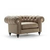 Chesterfield armchair in fabric or leather - Alfred