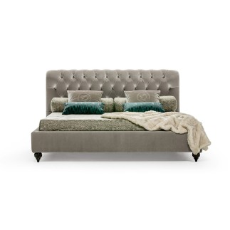 Chesterfield bed in fabric or leather - Alfred