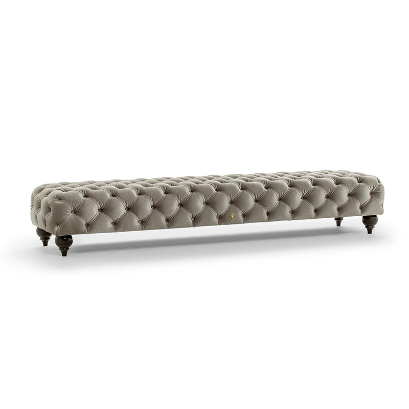 Chesterfield bench for bed in fabric or leather - Alfred | IsaProject