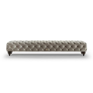 Chesterfield bench for bed in fabric or leather - Alfred | IsaProject