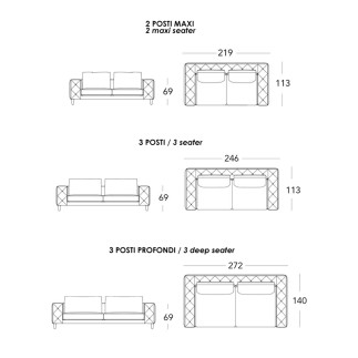 Sofa in fabric or leather - Belmondo - Sofas - ISA Project