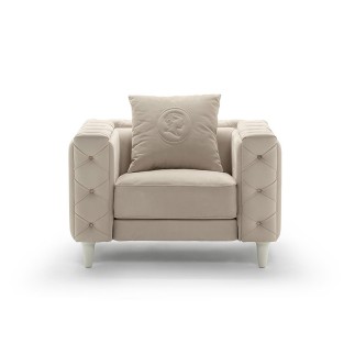 Padded Armchair in fabric or leather - Belmondo