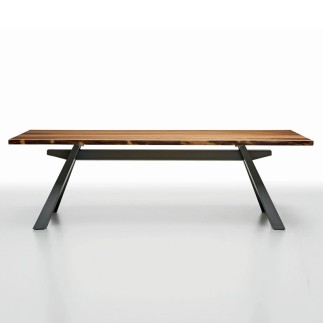 Tavolo con Gambe in Metallo e Piano in Legno - Zeus | Midj