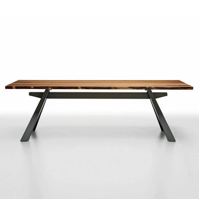 Tavolo con Gambe in Metallo e Piano in Legno - Zeus | Midj