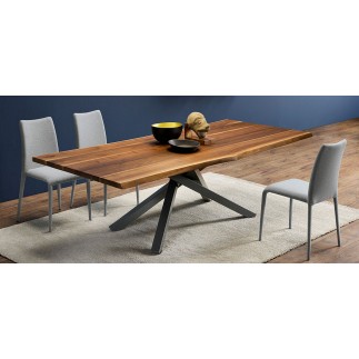 Rectangular table with wooden top - Pechino | Midj