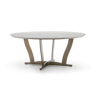 Round table in metal with marble top - Bogart | IsaProject