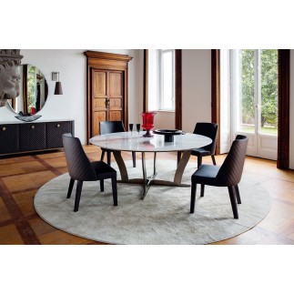 Round table in metal with marble top - Bogart