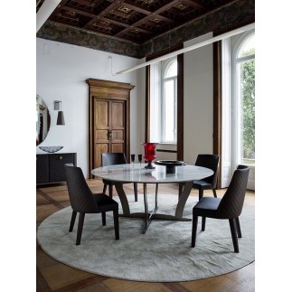 Round table in metal with marble top - Bogart | IsaProject