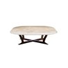 Elizabeth wood square coffee table with marble top