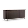 Credenza rivestita in pelle con top in marmo - Penelope