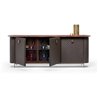 Credenza rivestita in pelle con top in marmo - Penelope