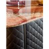 Credenza rivestita in pelle con top in marmo - Penelope