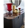 Credenza rivestita in pelle con top in marmo - Penelope