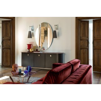 Credenza rivestita in pelle con top in marmo - Penelope | IsaProject