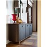 Credenza rivestita in pelle con top in marmo - Penelope