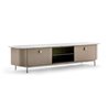 Penelope TV cabinet covered in leather with marble top