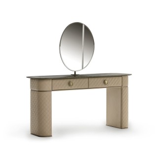 Dressing table covered in leather with mirror - Penelope | IsaProject