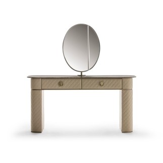 Dressing table covered in leather with mirror - Penelope