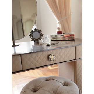 Dressing table covered in leather with mirror - Penelope | IsaProject