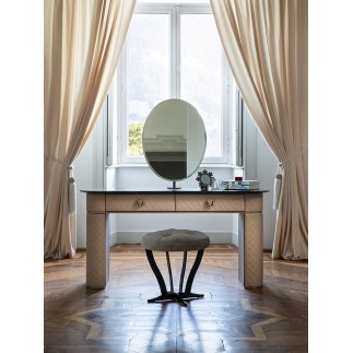 Dressing table covered in leather with mirror - Penelope | IsaProject