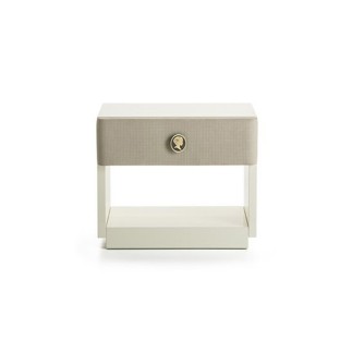 Bedside table with drawer covered in leather - Jasmine | IsaProject