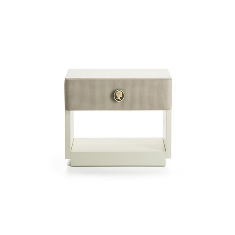 Comodino con cassetto rivestito in Pelle - Jasmine | IsaProject