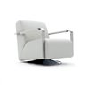 Elle swivel armchair in fabric or leather