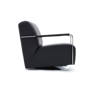 Swivel armchair in fabric or leather - Elle