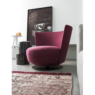 Swivel armchair in fabric or leather - Jammin Large