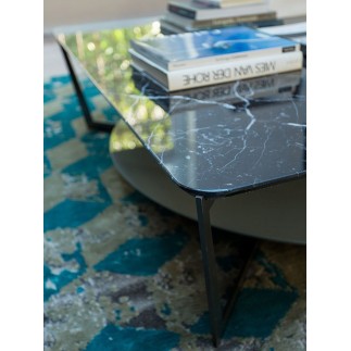 Frisco rectangular coffee table in metal and marble - ALB-1FRITAVR