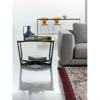 Square coffee table in metal and marble - Frisco