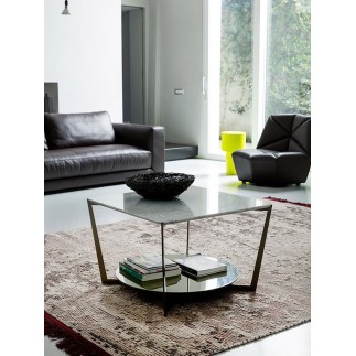 Frisco square coffee table in metal and marble - ALB-1FRITAVQA