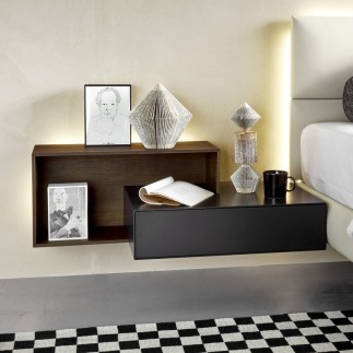 Wall Mounted Bedside Table with Open Unit - Ecletto | ISA Project