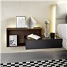 Wall Mounted Bedside Table with Open Unit - Ecletto