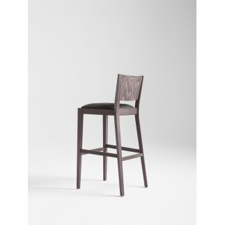 High Design Stool in Wood with Cushion Seat - Soko | Palma