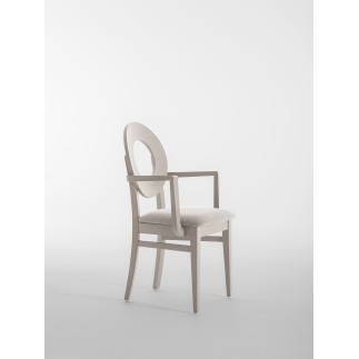 Design Wooden Chair with Armrests and Cushion Seat - Dea | Palma