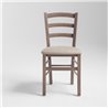 Rustic wood chair with padded seat - Venezia