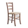 Rustic wood chair with padded seat - Venezia