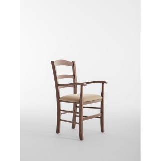 Upholstered Wooden Chair with Armrests - Venezia | Palma