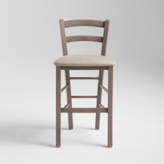 High Wooden Stool with Back - Venezia | Palma